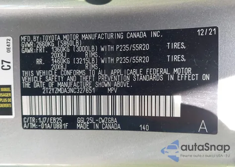 2022 Lexus Rx 350 F Sport Handling z USA, uszkodzony, nr VIN 2T2YZMDA3NC327651